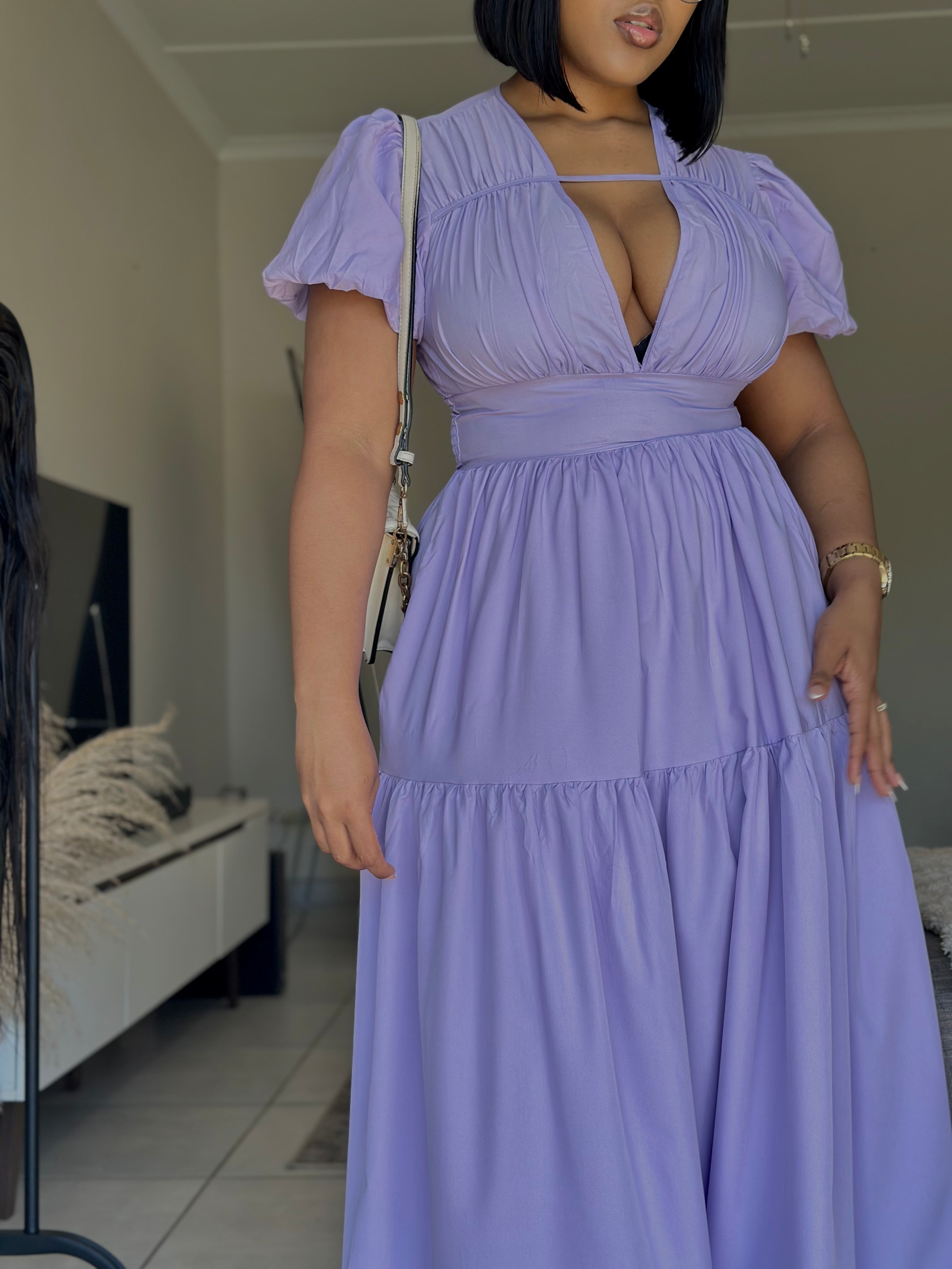 LILAC BLOOM MAXI DRESS