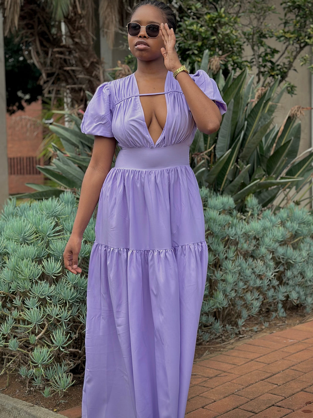 LILAC BLOOM MAXI DRESS
