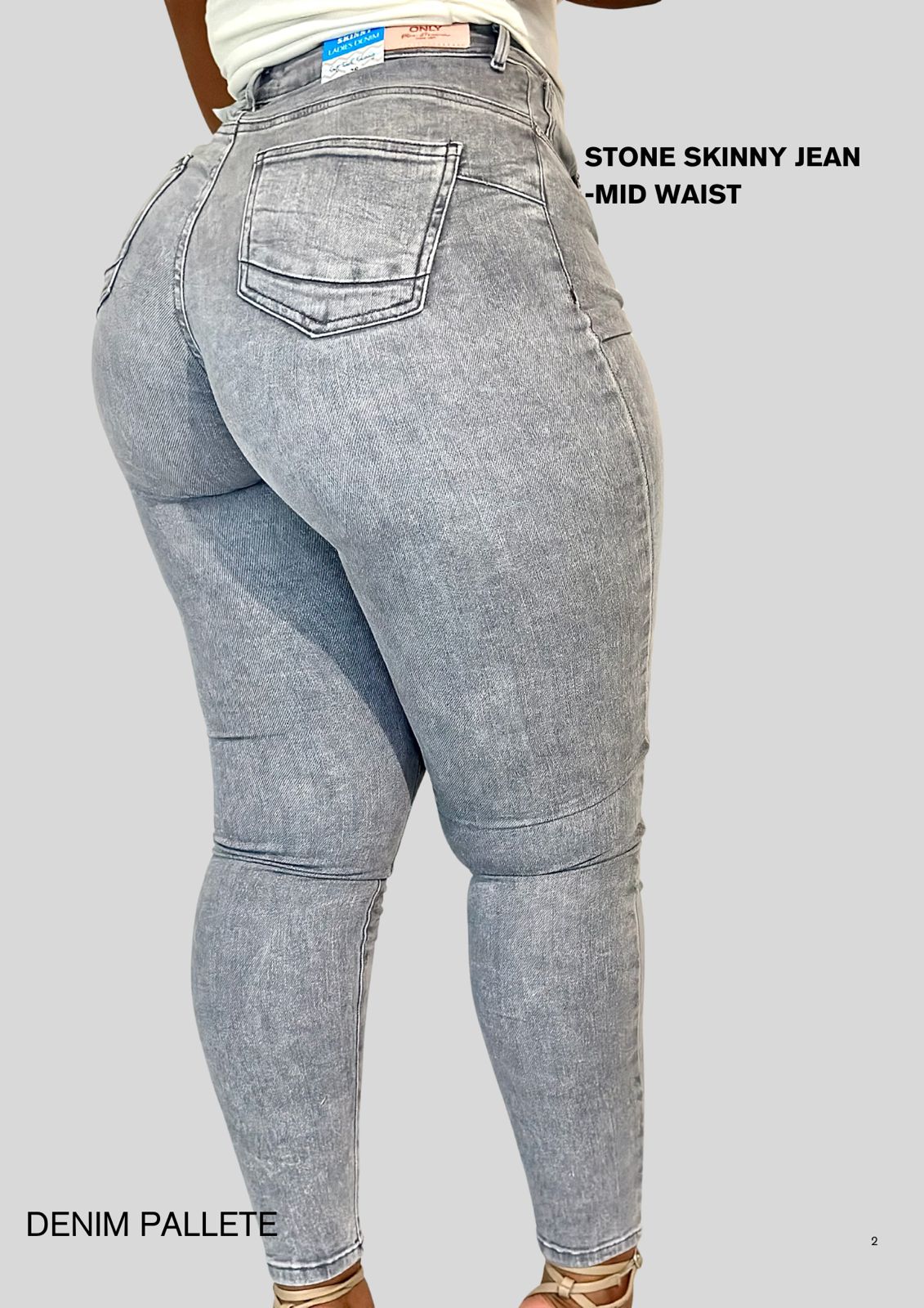 STONE SKINNY JEAN- MID WAIST